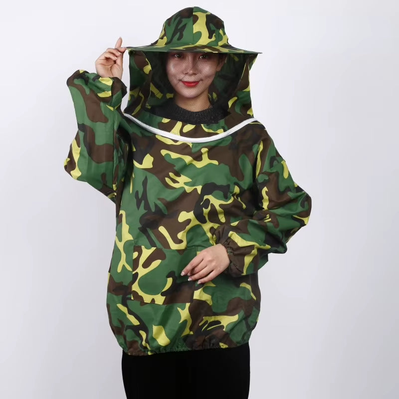 Beekeeping Jacket with Hooded Veil - Double Zipper Beekeeper Smock for Farm Hives – image 11