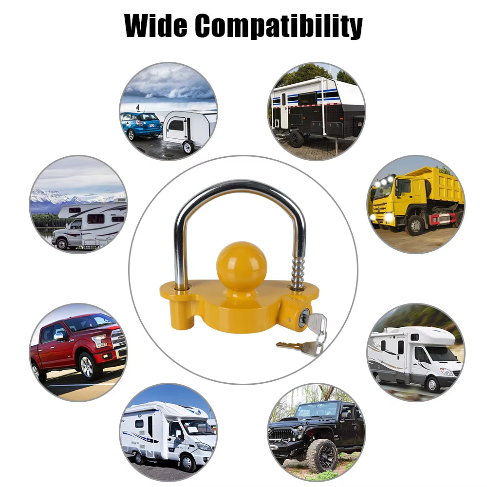 U-Shape Trailer Coupler Lock, Adjustable Anti-Theft Hitch Lock – image 4
