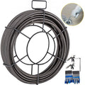 Drain Cleaning Cable 50 Ft x 1/2 In, Solid Core with 4 Cutters