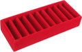 Ribbon Storage Box, Red Craft Organizer with Compartments