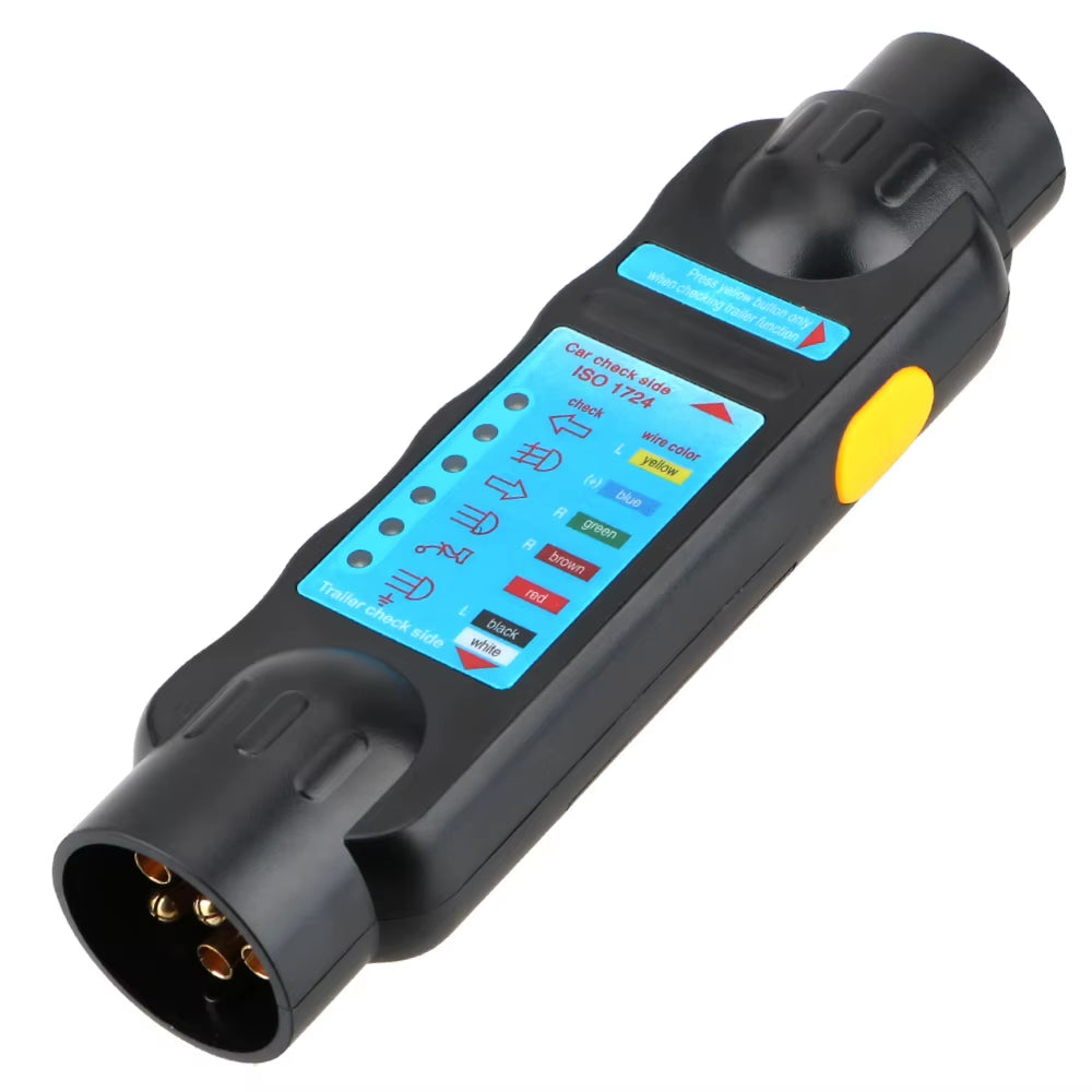 Trailer Light Tester 7-Pin, 12V Towing Wiring Plug Checker