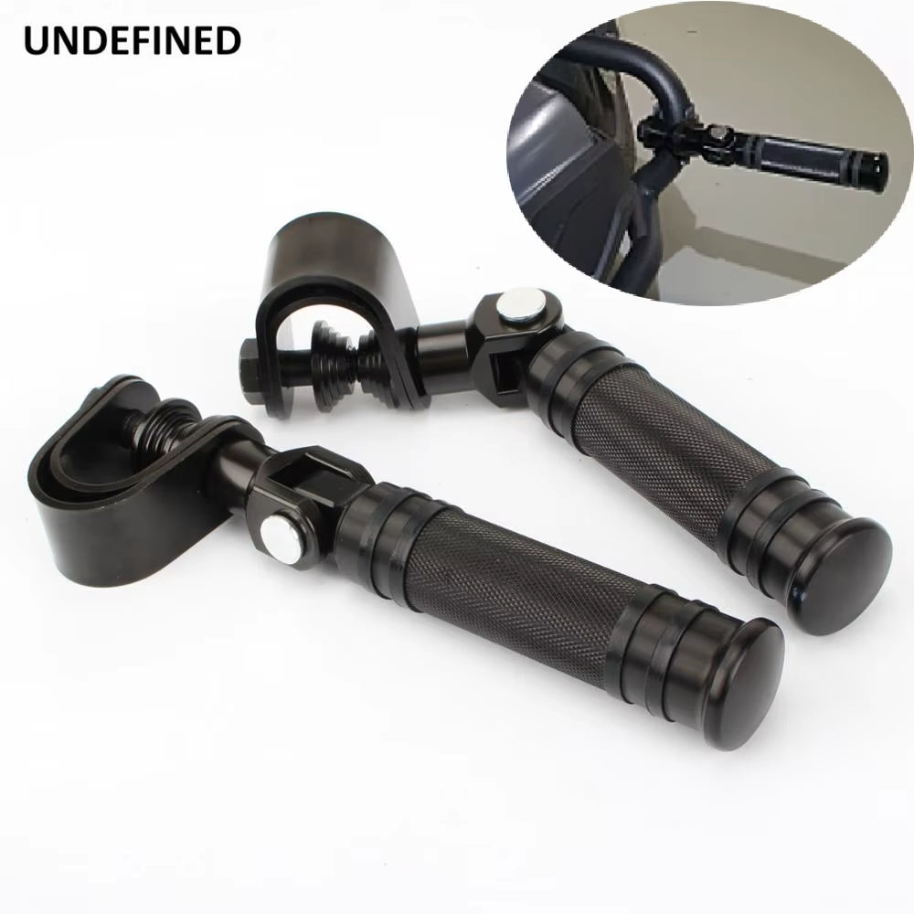 Motorcycle Highway Foot Pegs with Crash Bar Clamps, 1 to 1.25 In – image 2