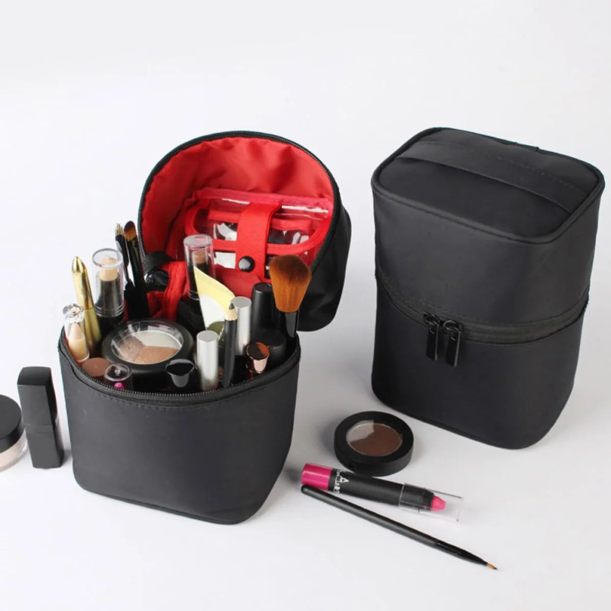 Toiletry Bag – Waterproof Nylon with Top Handle, Black – image 8