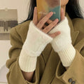 Fingerless Gloves for Women - Plush Knit Winter Wrist Warmers