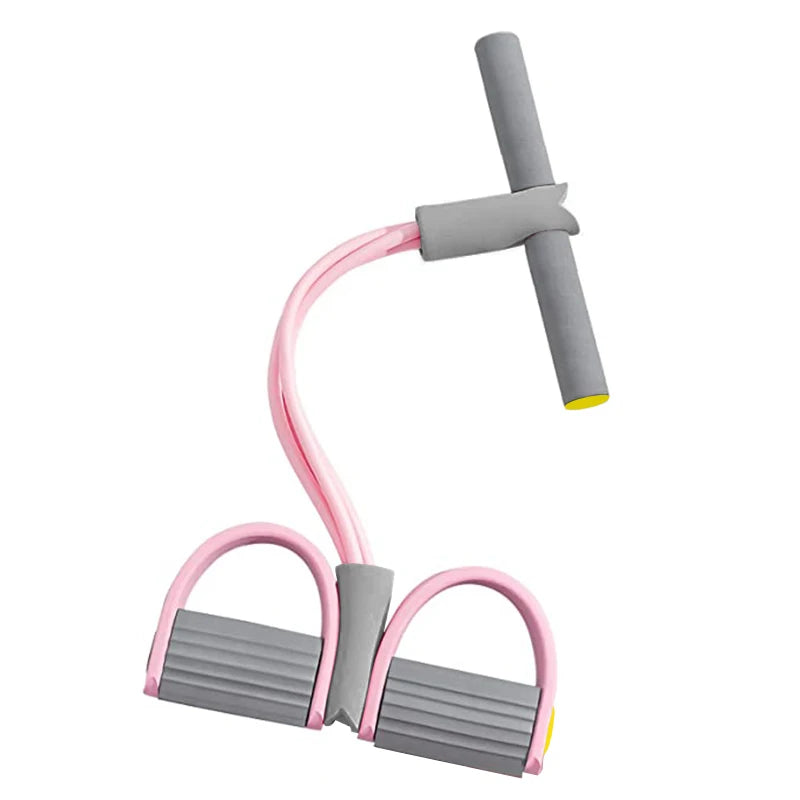 Pedal Resistance Band - 4-Tube Sit-Up Puller with Foam Handles