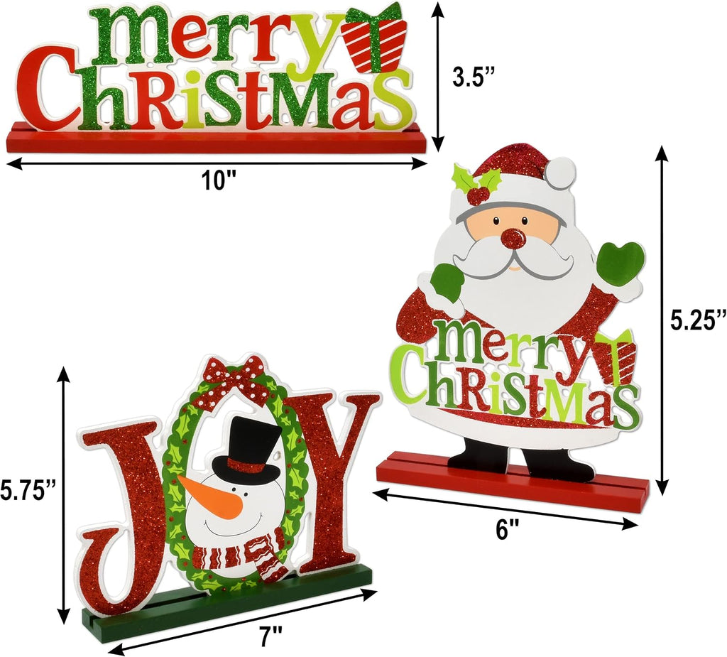 Christmas Table Signs 6 Pack, Wooden Holiday Centerpiece Decor – image 4