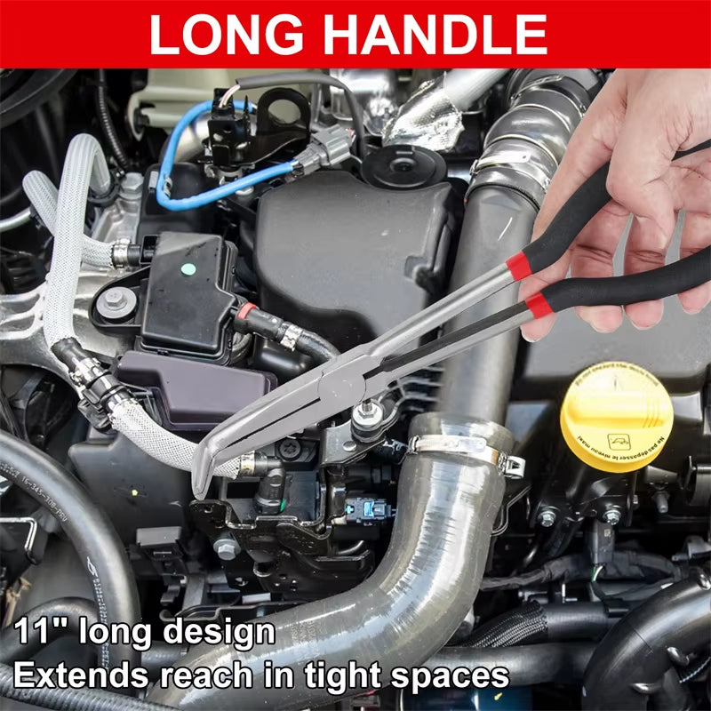 Long Nose Pliers 11 Inch – Curved or Straight Tip Pliers – image 4