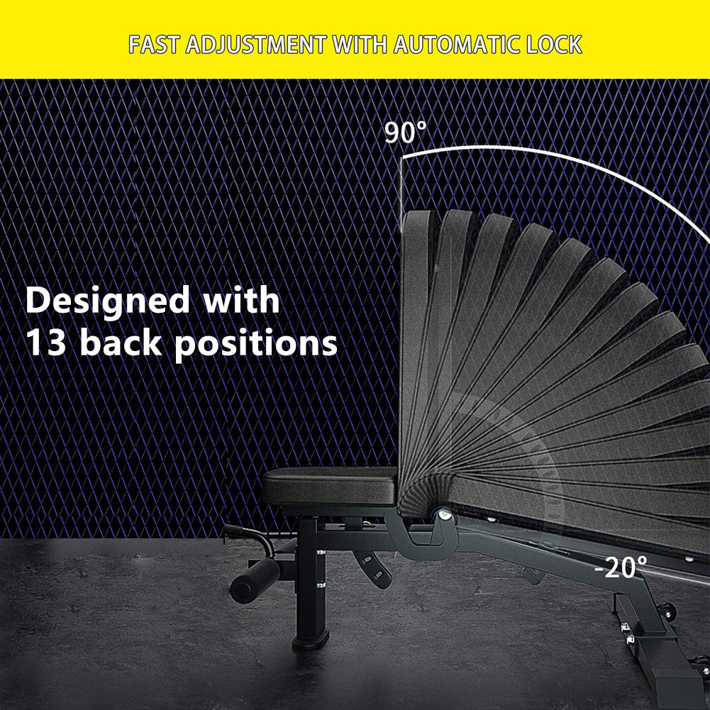 Adjustable Foldable Weight Bench with Caster Wheels – image 6