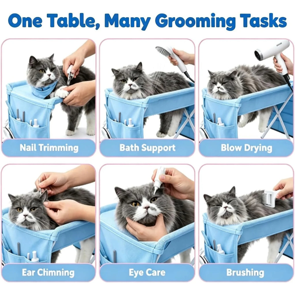 Dog Grooming Hammock with Stand – Foldable Pet Shower Holder – image 2