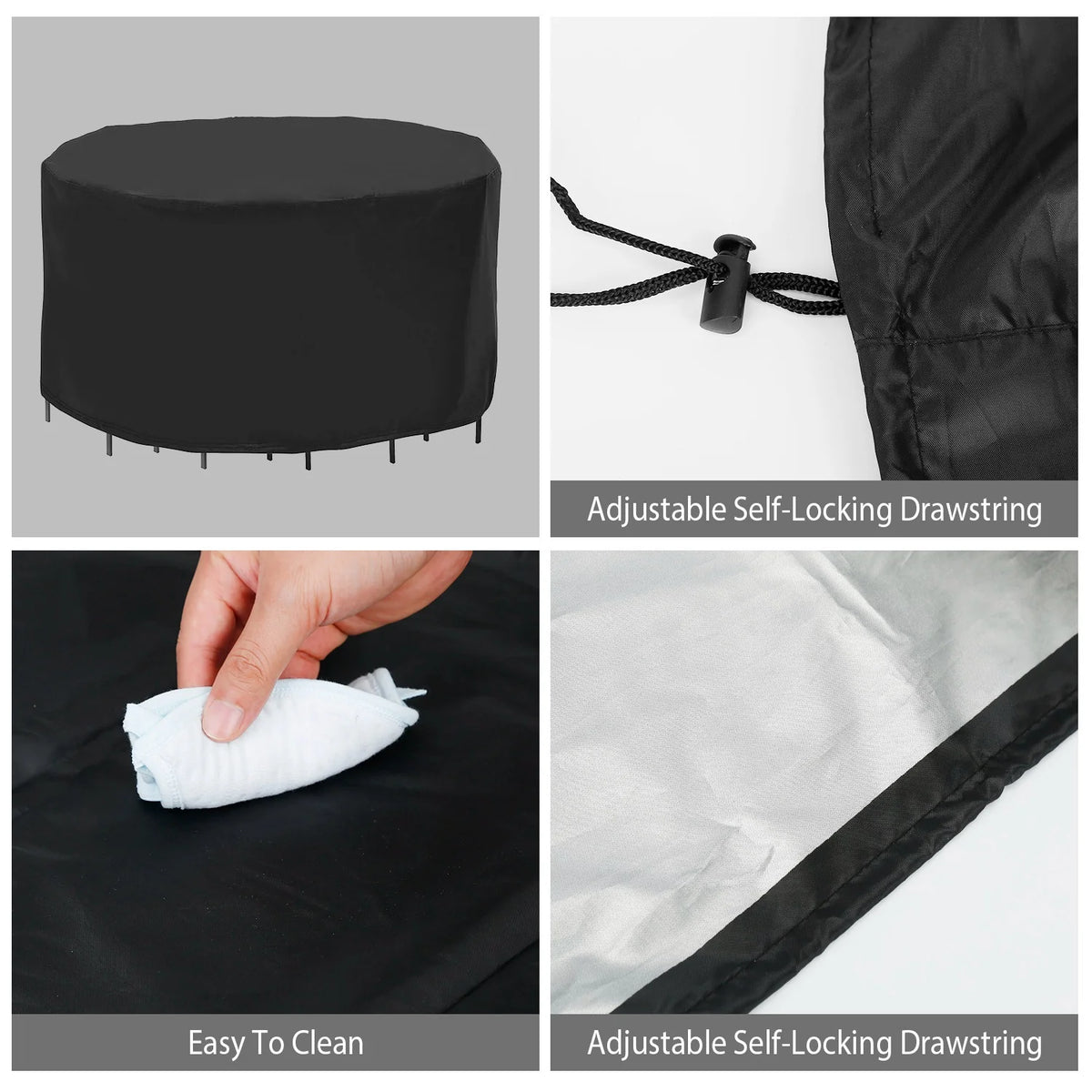 Round Patio Table Cover 73 in - Waterproof Outdoor Furniture Cover – image 10