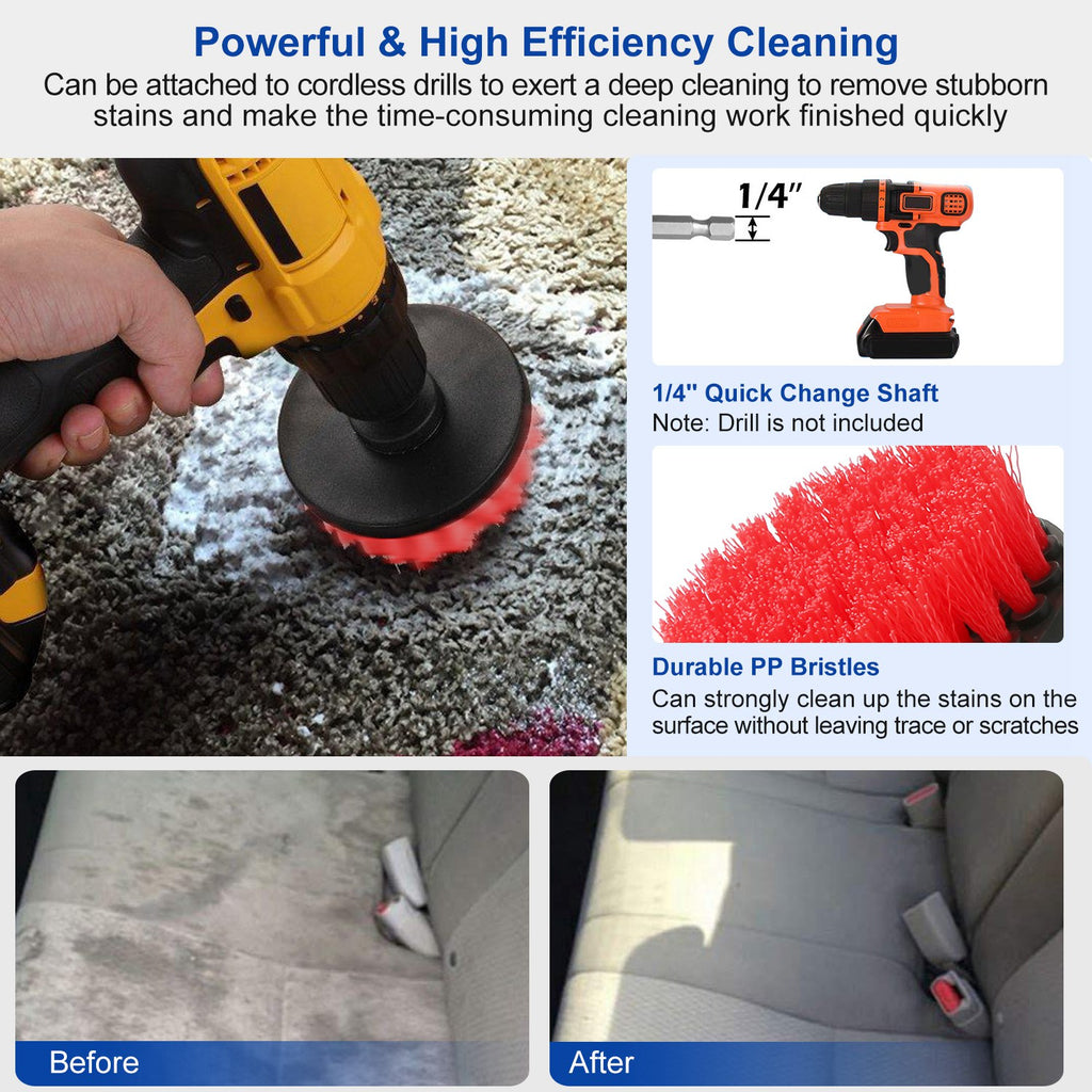 Drill Brush Attachment Set – 3 Pc Power Scrubber Cleaning Brushes – image 7
