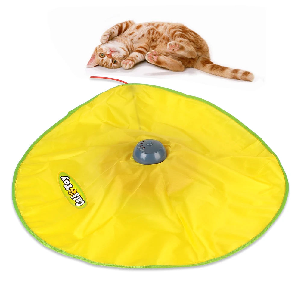 Electric Cat Toy Plate – Moving Feather Under-Cover Mouse – image 2