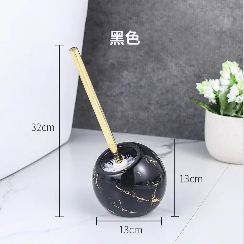 Toilet Brush with Marble-Look Ceramic Holder – image 7