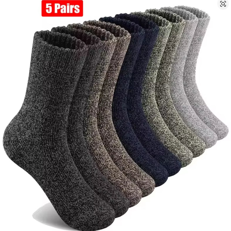 Thermal Hiking Socks 5 Pairs Thick Crew Socks for Men – image 7