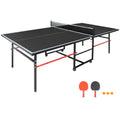 8 Ft Mid-Size Foldable Ping Pong Table Set With Paddles, Black – image 1