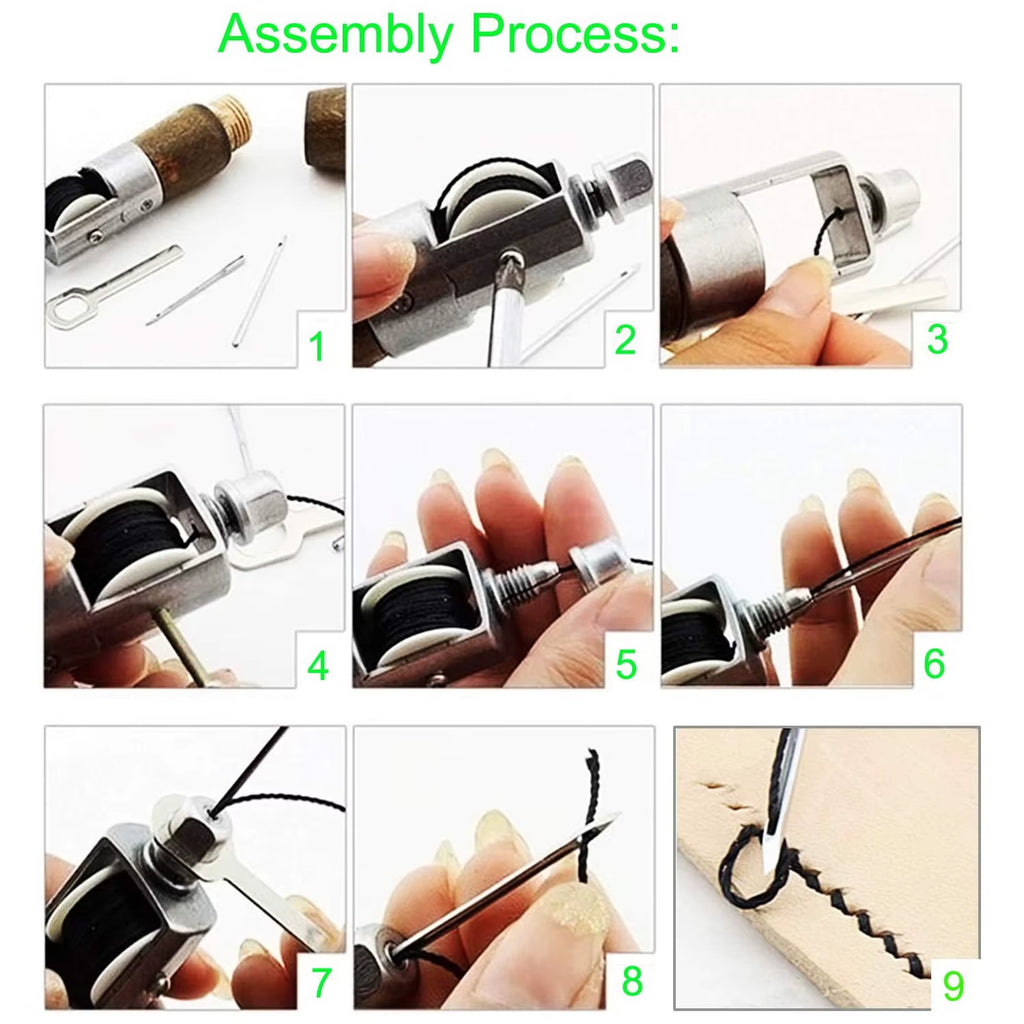 Leather Sewing Awl Kit with Waxed Thread and Needles – image 6