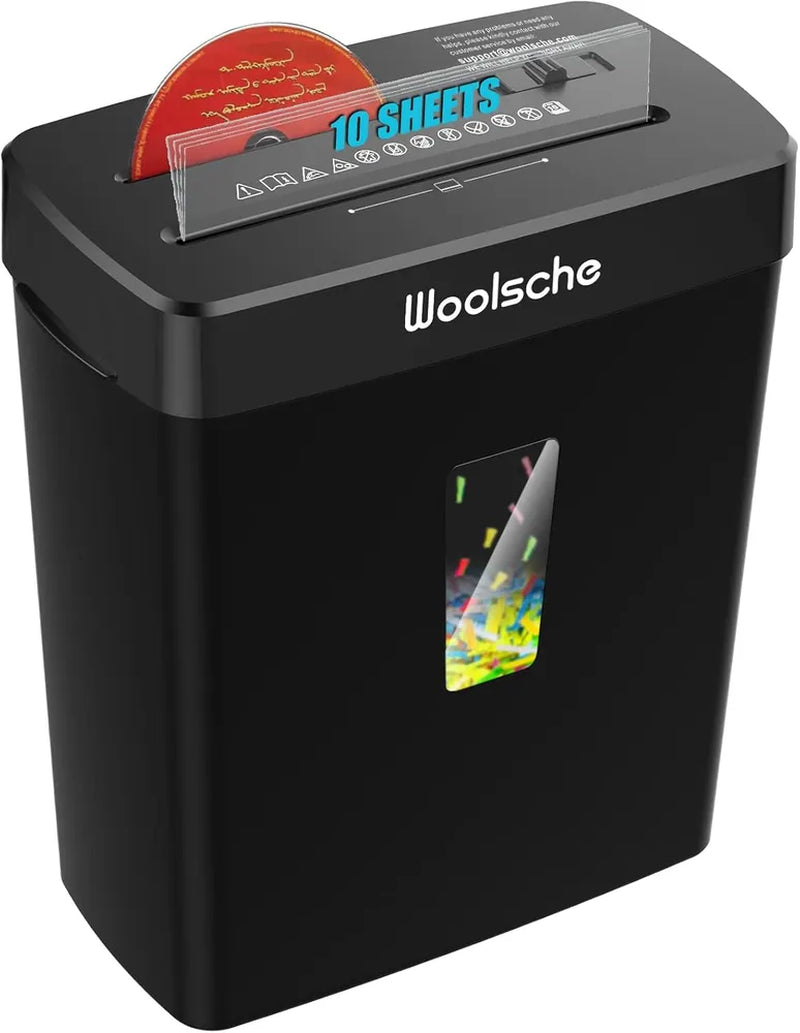 10-Sheet Cross Cut Paper Shredder with 3.43 Gallon Bin, P-4 Security – image 1