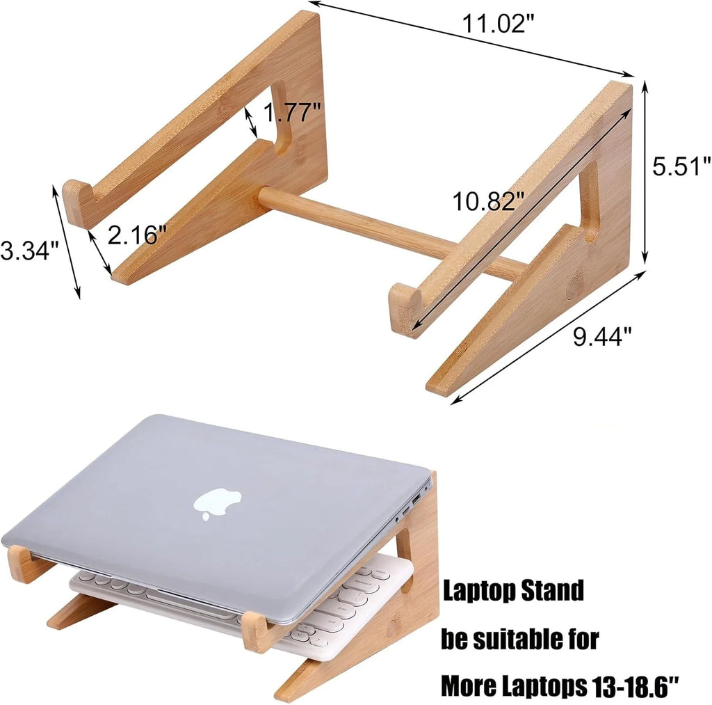 Bamboo Laptop Stand, Vertical and Riser 2-in-1 – image 7