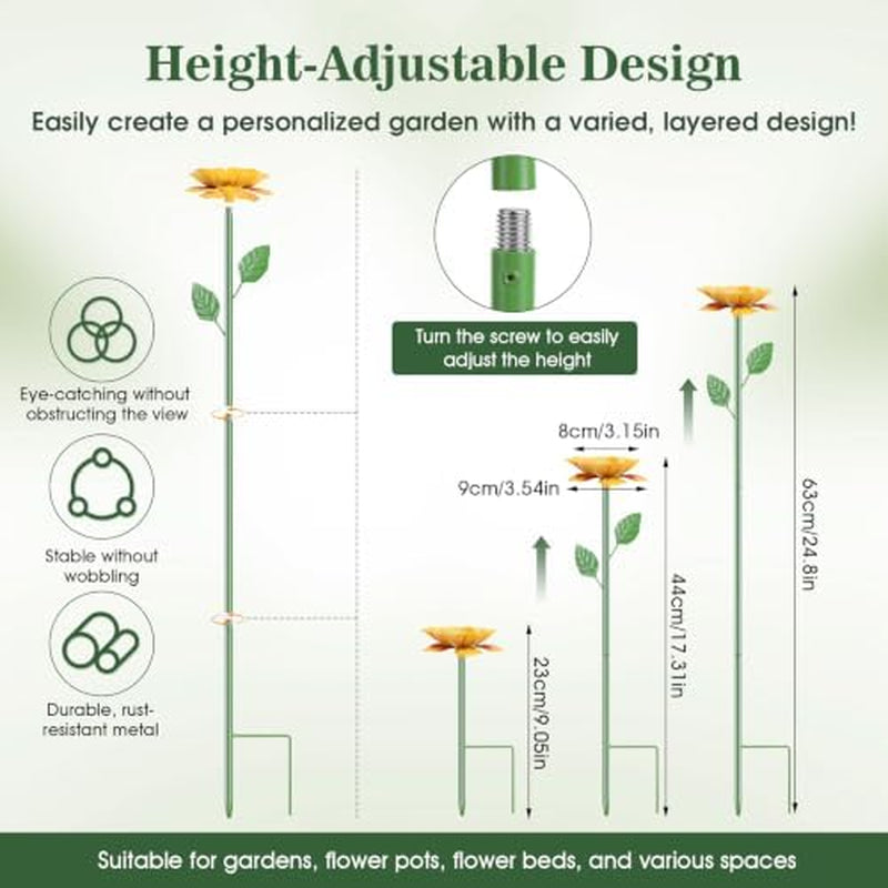Bee Watering Station 6-Pack - Metal Flower Garden Stakes – image 2