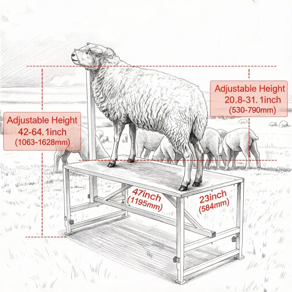 Adjustable Livestock Stand, Metal Agricultural Handling Stand