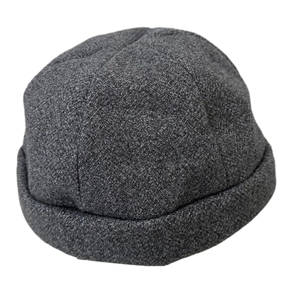 Brimless Landlord Beanie – Gray Wool Blend Knit Skull Cap