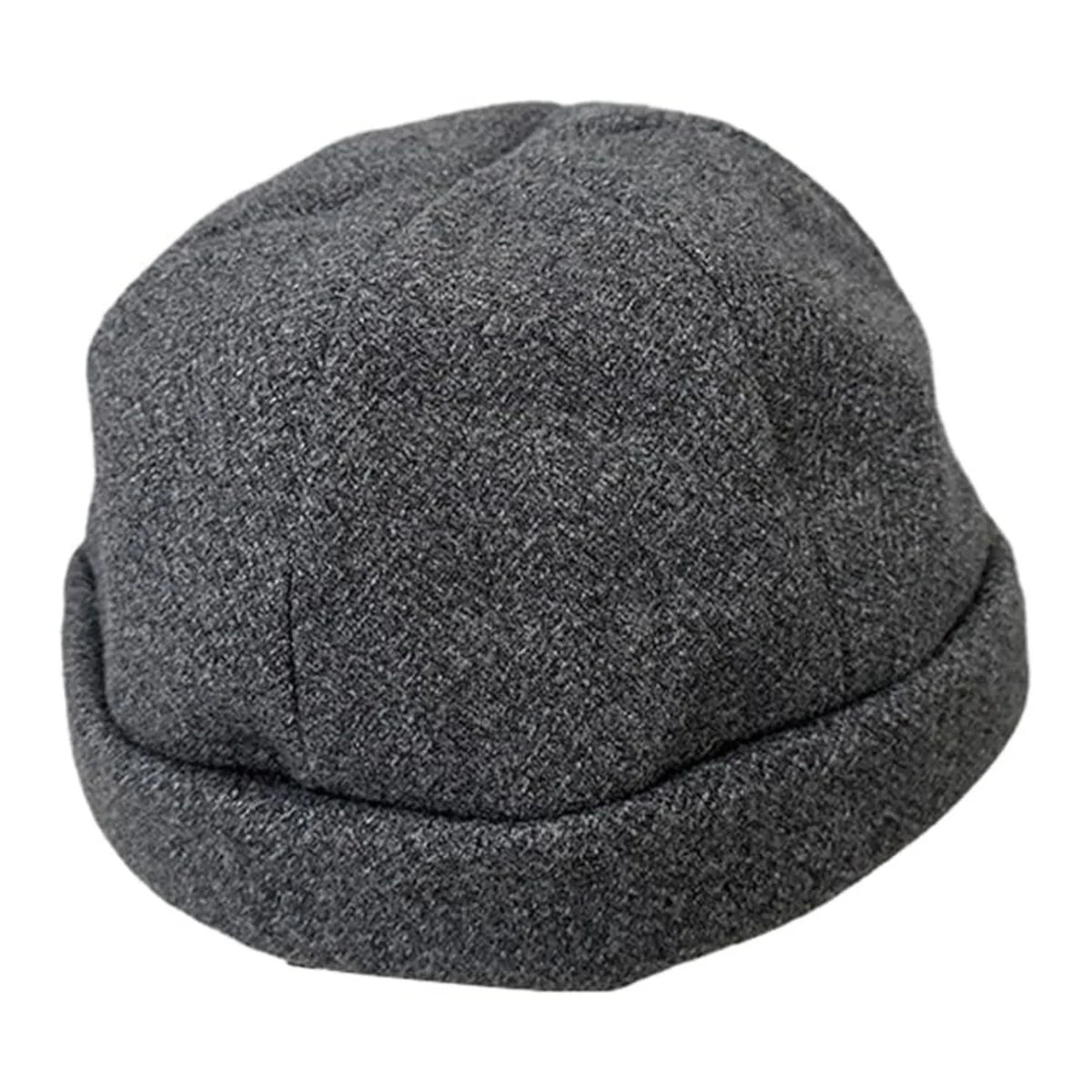 Brimless Landlord Beanie – Gray Wool Blend Knit Skull Cap