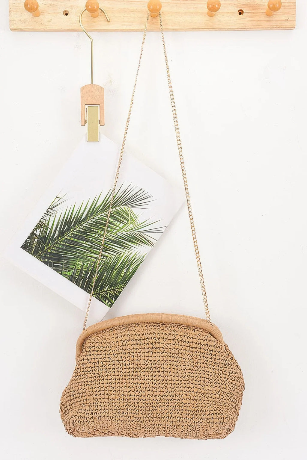 Twist Knot Woven Crossbody Bag with Detachable Chain Strap – image 3