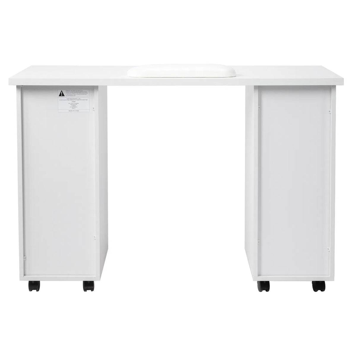 White Manicure Nail Table with Wrist Rest and Drawers – image 6