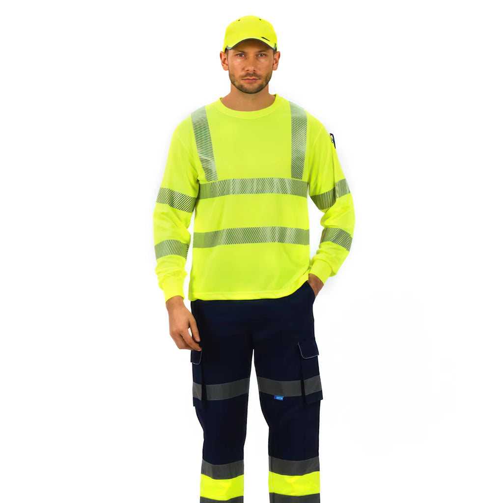 Workwear Hi-Vis Long Sleeve Safety Shirt with Reflective Tape – image 3