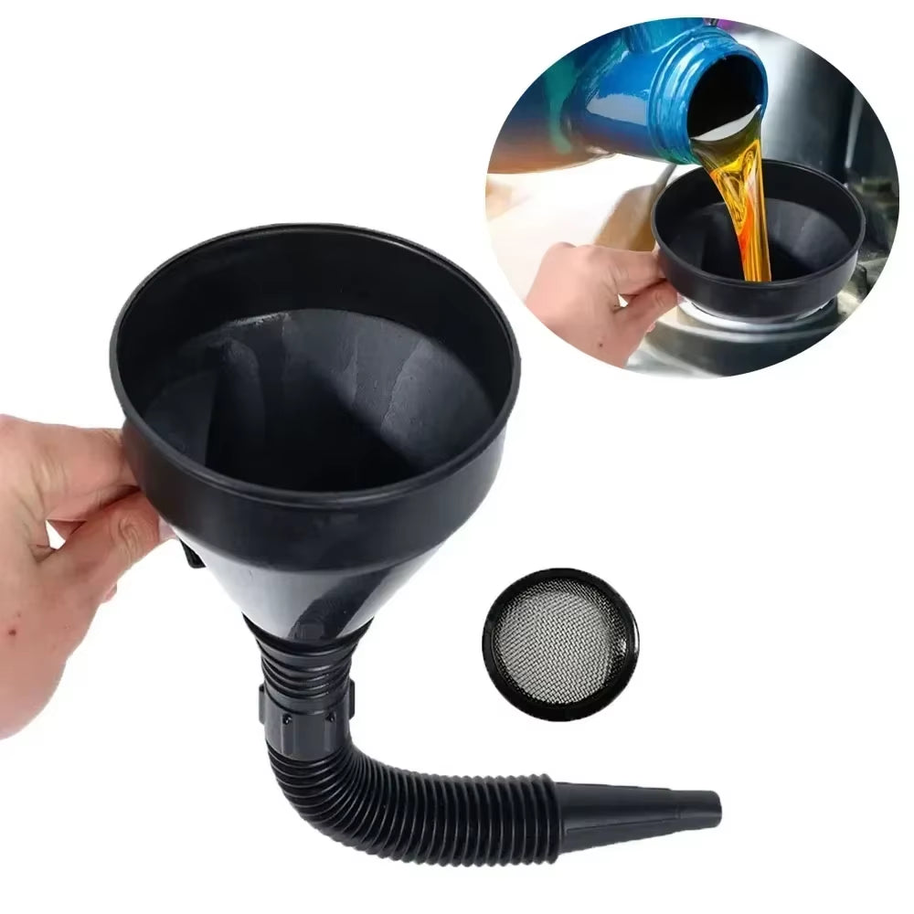 Oil Funnel with Flexible Spout & Filter Spill-Proof for Cars – image 3