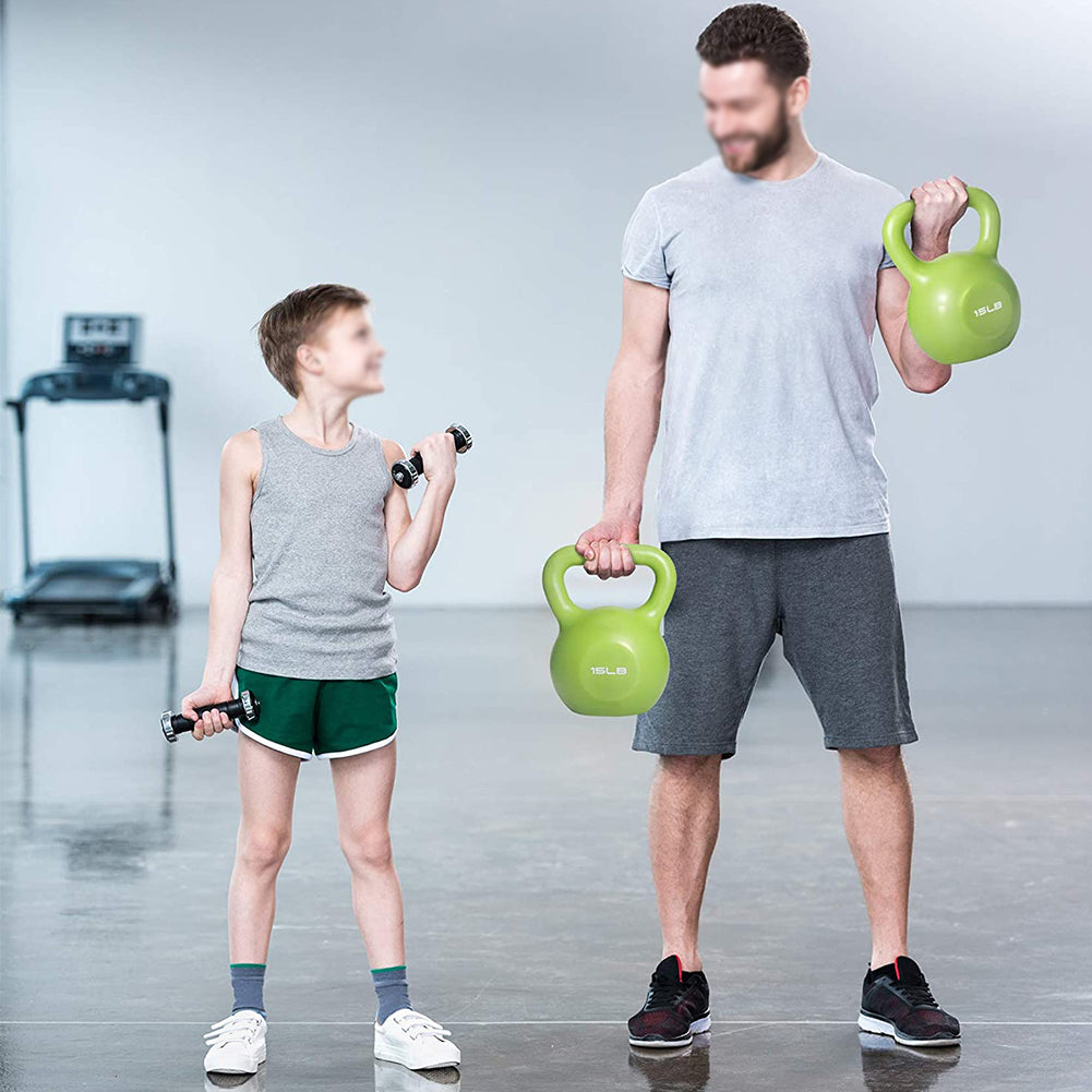 Kettlebell 10 lb – Vinyl Coated Wide-Handle Weight, Purple – image 5