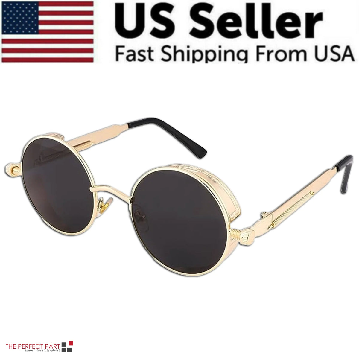Round Sunglasses – Polarized Retro Metal Frame, UV400 – image 20
