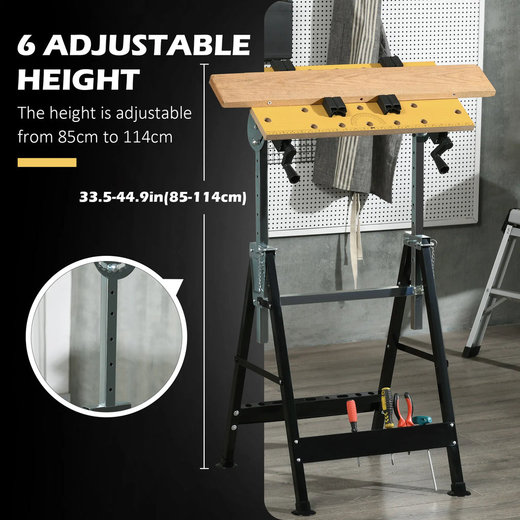 Portable Work Bench Clamp Table with Adjustable Height and Angle