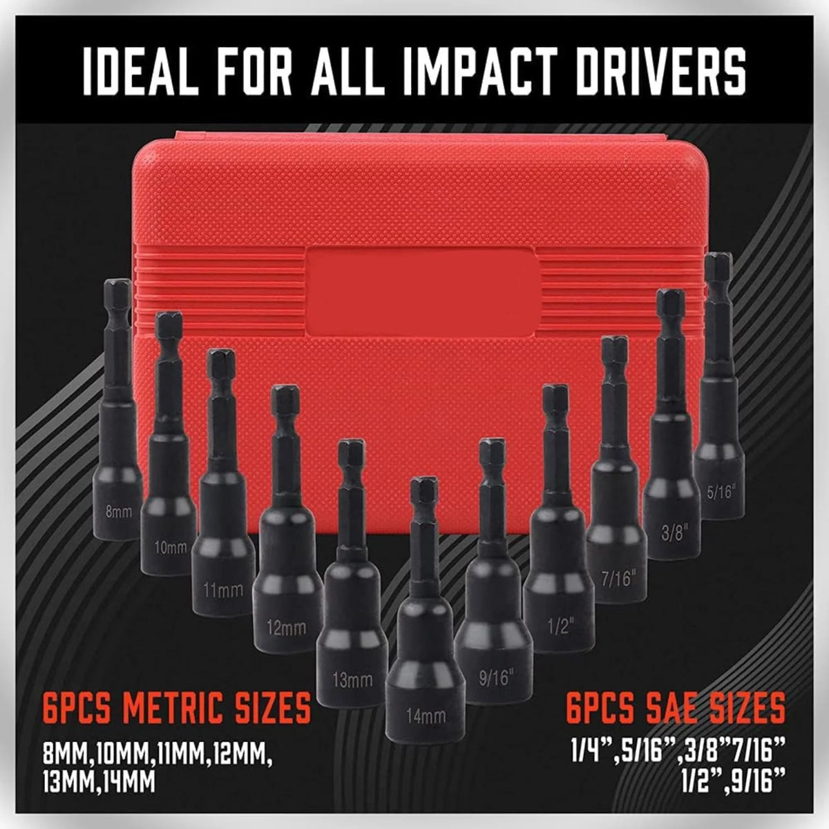 Magnetic Impact Nut Driver Set 53 Piece, SAE and Metric, 1/4 in Hex – image 2