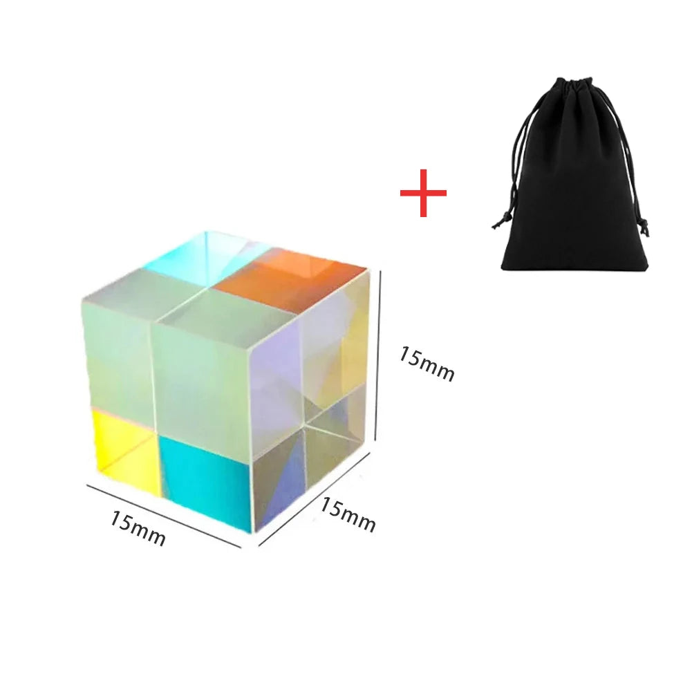Dichroic Glass Prism Cube 15mm - Color-Shifting Optical Desk Gift – image 8