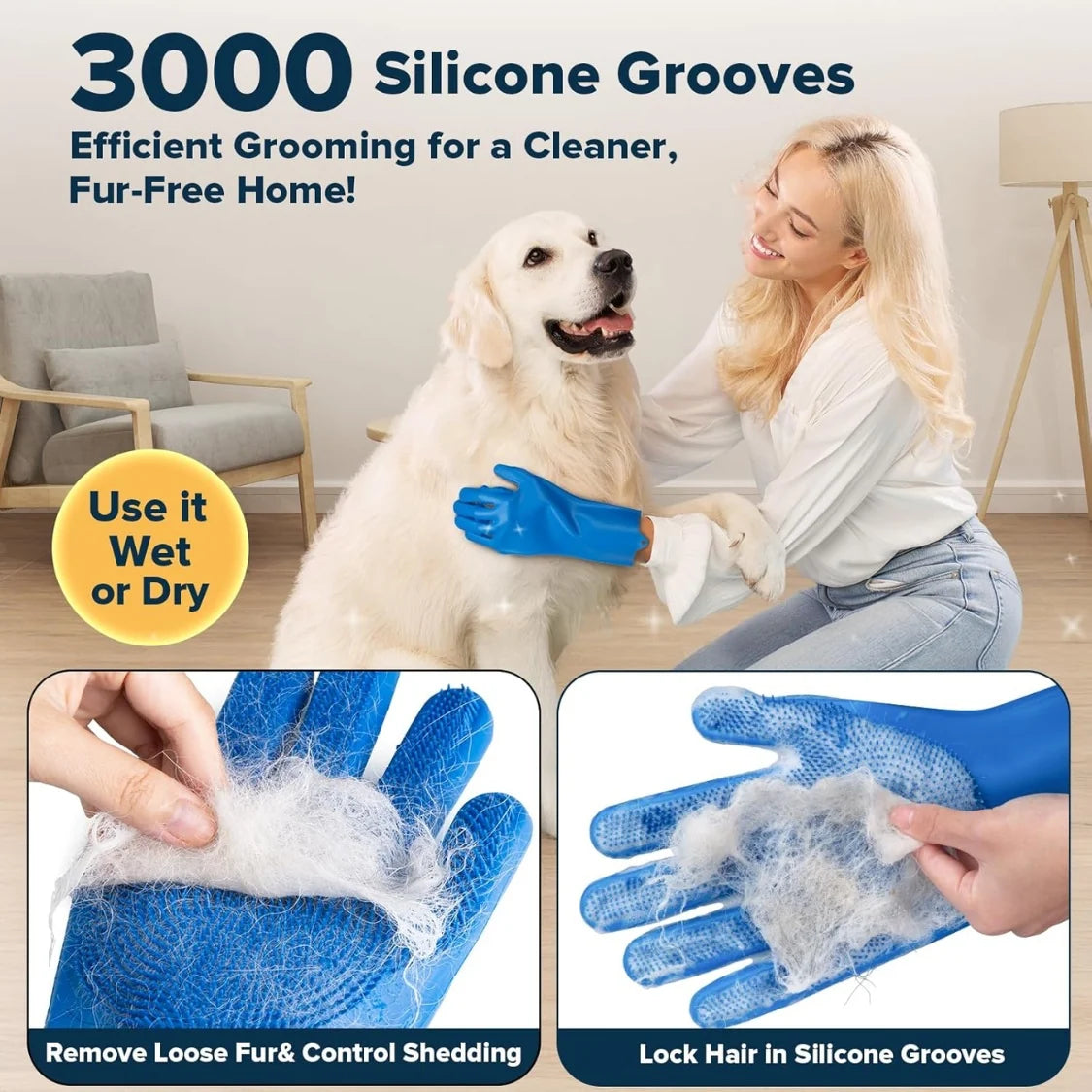 Dog Bath Grooming Kit – 6 Pcs Gloves, Brushes & Finger Brushes – image 5