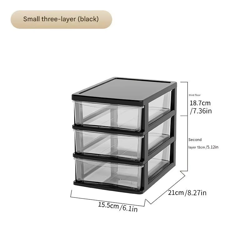 Clear Drawer Desk Organizer, Stackable 2-4 Tier – image 3