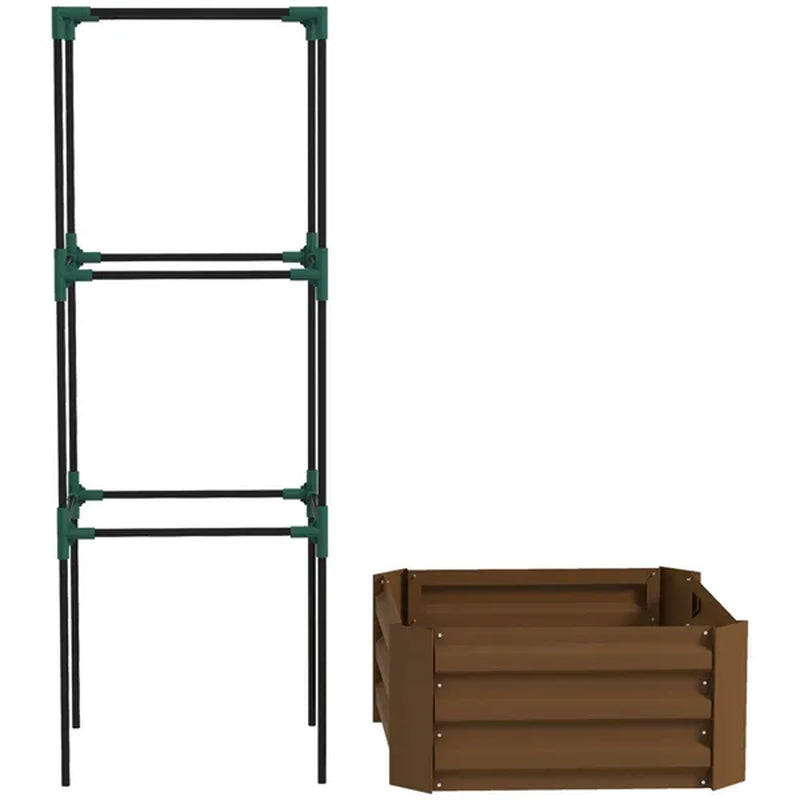 Square Raised Garden Bed with Tomato Cage Trellis, 24 x 24 in Steel – image 3