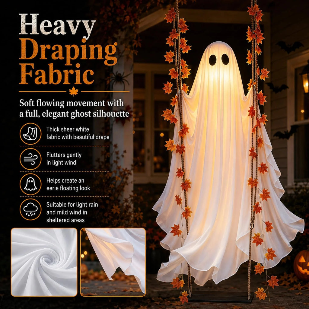 Swinging Ghost Halloween Decoration with 8 Light Modes and Timer – image 7