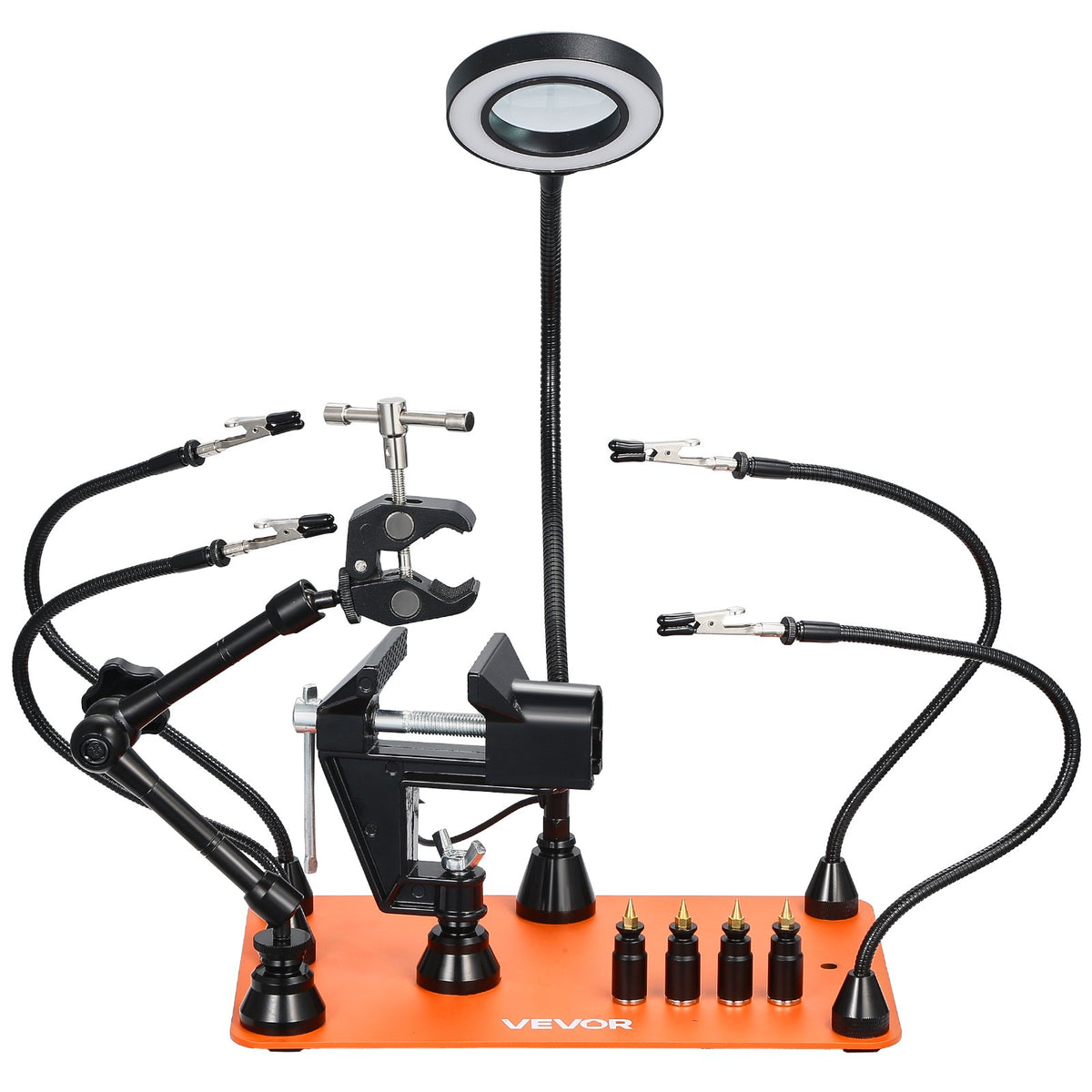 Magnetic Helping Hands Soldering Station with Magnifier Lamp – image 5