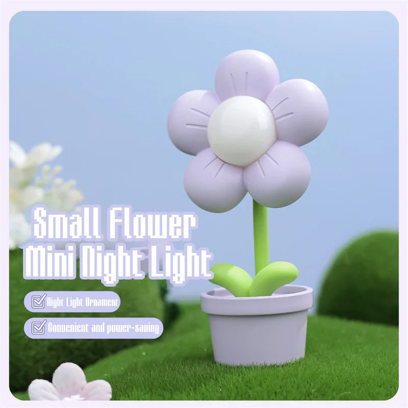 Mini LED Flower Night Light - Cute Desktop Ambient Lamp