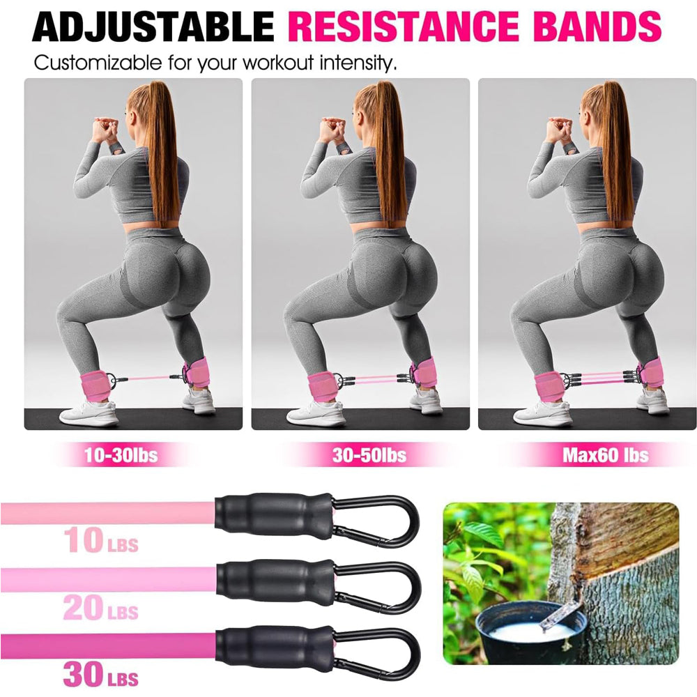 Ankle Resistance Bands with Cuffs Adjustable Glute Kickback Set – image 6