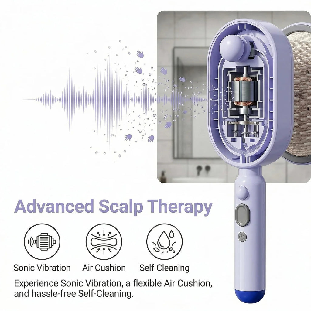 Mist Detangling Brush, Rechargeable Vibrating Air Cushion Comb – image 3