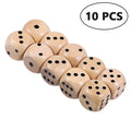 Wooden Dice Set of 10, 16 mm Six-Sided