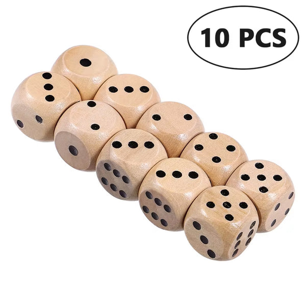 Wooden Dice Set of 10, 16 mm Six-Sided