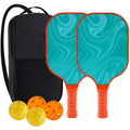 Pickleball Paddles Set with 4 Balls, Covers and Carry Bag