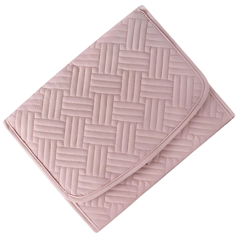 Travel Jewelry Roll – Pink Foldable 5-Zone Organizer Bag