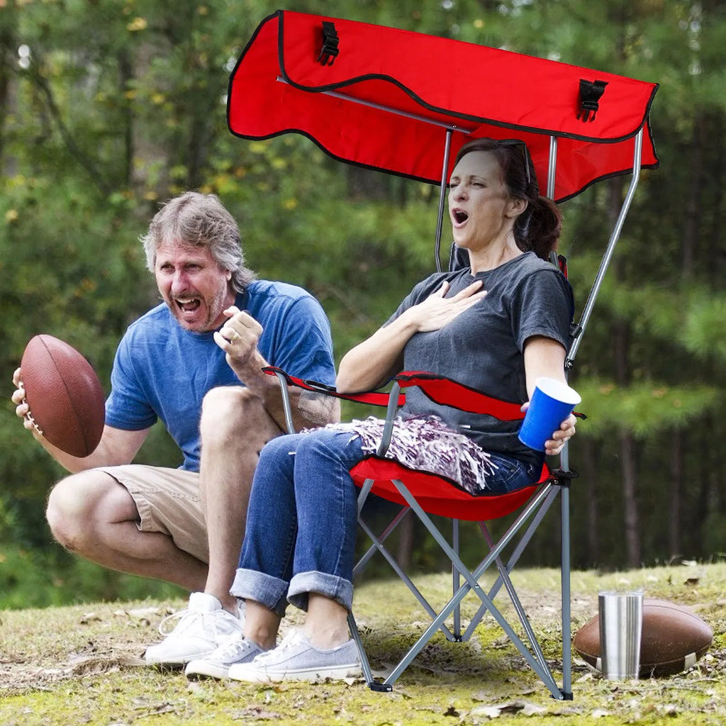 Folding Canopy Lawn Chair with Cup Holder, 330 lb Capacity – image 11