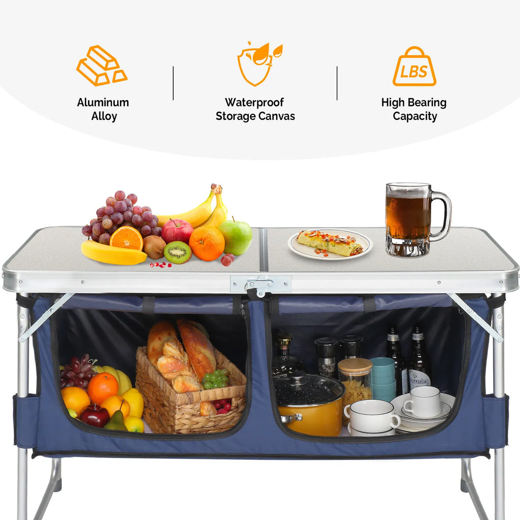 Folding Camping Table 4ft Portable with Storage – image 5