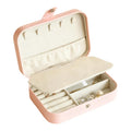 Double Layer Travel Jewelry Box – Pink Leather Organizer